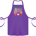 Grumpy Axolotl With Coffee Cotton Apron 100% Organic Purple