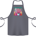 Grumpy Axolotl With Coffee Cotton Apron 100% Organic Steel