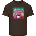 Grumpy Axolotl With Coffee Kids T-Shirt Childrens Chocolate