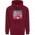 Grumpy Axolotl With Coffee Mens 80% Cotton Hoodie Maroon