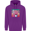 Grumpy Axolotl With Coffee Mens 80% Cotton Hoodie Purple