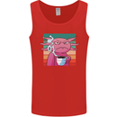 Grumpy Axolotl With Coffee Mens Vest Tank Top Red