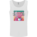 Grumpy Axolotl With Coffee Mens Vest Tank Top White