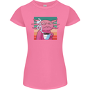 Grumpy Axolotl With Coffee Womens Petite Cut T-Shirt Azalea