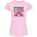 Grumpy Axolotl With Coffee Womens Petite Cut T-Shirt Light Pink