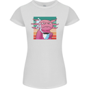 Grumpy Axolotl With Coffee Womens Petite Cut T-Shirt White