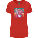 Grumpy Axolotl With Coffee Womens Wider Cut T-Shirt Red