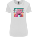 Grumpy Axolotl With Coffee Womens Wider Cut T-Shirt White