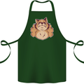 Grumpy Cat Finger Flip Offensive Funny Cotton Apron 100% Organic Forest Green
