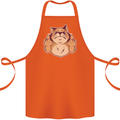 Grumpy Cat Finger Flip Offensive Funny Cotton Apron 100% Organic Orange