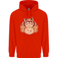 Grumpy Cat Finger Flip Offensive Funny Mens 80% Cotton Hoodie Bright Red