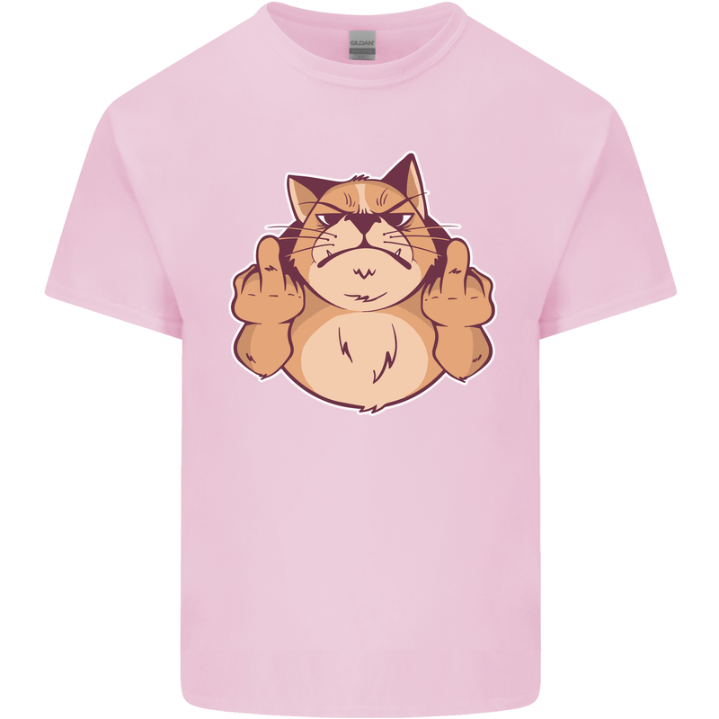 Grumpy Cat Finger Flip Offensive Funny Mens Cotton T-Shirt Tee Top Light Pink