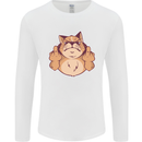 Grumpy Cat Finger Flip Offensive Funny Mens Long Sleeve T-Shirt White