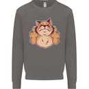 Grumpy Cat Finger Flip Offensive Funny Mens Sweatshirt Jumper Charcoal