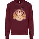 Grumpy Cat Finger Flip Offensive Funny Mens Sweatshirt Jumper Maroon