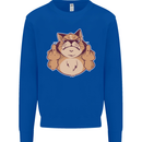 Grumpy Cat Finger Flip Offensive Funny Mens Sweatshirt Jumper Royal Blue