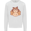 Grumpy Cat Finger Flip Offensive Funny Mens Sweatshirt Jumper White