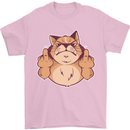 Grumpy Cat Finger Flip Offensive Funny Mens T-Shirt Cotton Gildan Light Pink