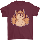 Grumpy Cat Finger Flip Offensive Funny Mens T-Shirt Cotton Gildan Maroon