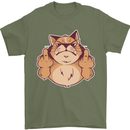 Grumpy Cat Finger Flip Offensive Funny Mens T-Shirt Cotton Gildan Military Green