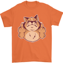 Grumpy Cat Finger Flip Offensive Funny Mens T-Shirt Cotton Gildan Orange