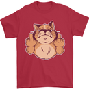 Grumpy Cat Finger Flip Offensive Funny Mens T-Shirt Cotton Gildan Red