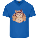 Grumpy Cat Finger Flip Offensive Funny Mens V-Neck Cotton T-Shirt Royal Blue