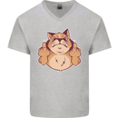 Grumpy Cat Finger Flip Offensive Funny Mens V-Neck Cotton T-Shirt Sports Grey