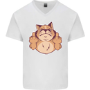 Grumpy Cat Finger Flip Offensive Funny Mens V-Neck Cotton T-Shirt White