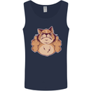 Grumpy Cat Finger Flip Offensive Funny Mens Vest Tank Top Navy Blue