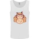Grumpy Cat Finger Flip Offensive Funny Mens Vest Tank Top White