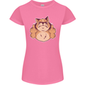 Grumpy Cat Finger Flip Offensive Funny Womens Petite Cut T-Shirt Azalea