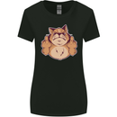 Grumpy Cat Finger Flip Offensive Funny Womens Wider Cut T-Shirt Black