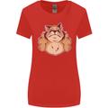 Grumpy Cat Finger Flip Offensive Funny Womens Wider Cut T-Shirt Red