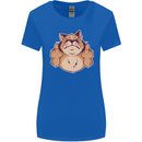Grumpy Cat Finger Flip Offensive Funny Womens Wider Cut T-Shirt Royal Blue