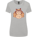 Grumpy Cat Finger Flip Offensive Funny Womens Wider Cut T-Shirt Sports Grey