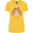 Grumpy Cat Finger Flip Offensive Funny Womens Wider Cut T-Shirt Yellow