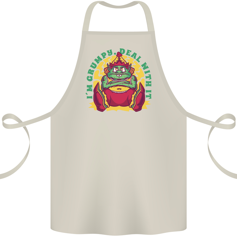 Grumpy Elf Funny Anti Christmas Bah Humbug Cotton Apron 100% Organic Natural