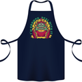 Grumpy Elf Funny Anti Christmas Bah Humbug Cotton Apron 100% Organic Navy Blue