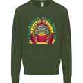 Grumpy Elf Funny Anti Christmas Bah Humbug Kids Sweatshirt Jumper Forest Green