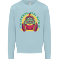 Grumpy Elf Funny Anti Christmas Bah Humbug Kids Sweatshirt Jumper Light Blue