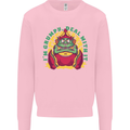 Grumpy Elf Funny Anti Christmas Bah Humbug Kids Sweatshirt Jumper Light Pink