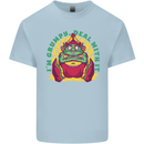 Grumpy Elf Funny Anti Christmas Bah Humbug Kids T-Shirt Childrens Light Blue