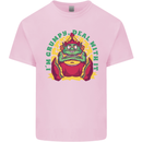 Grumpy Elf Funny Anti Christmas Bah Humbug Kids T-Shirt Childrens Light Pink