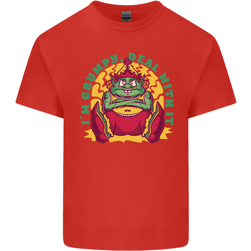 Grumpy Elf Funny Anti Christmas Bah Humbug Kids T-Shirt Childrens Red