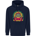 Grumpy Elf Funny Anti Christmas Bah Humbug Mens 80% Cotton Hoodie Navy Blue