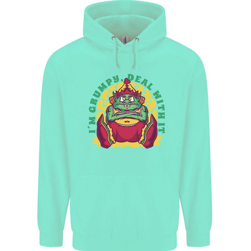 Grumpy Elf Funny Anti Christmas Bah Humbug Mens 80% Cotton Hoodie Peppermint