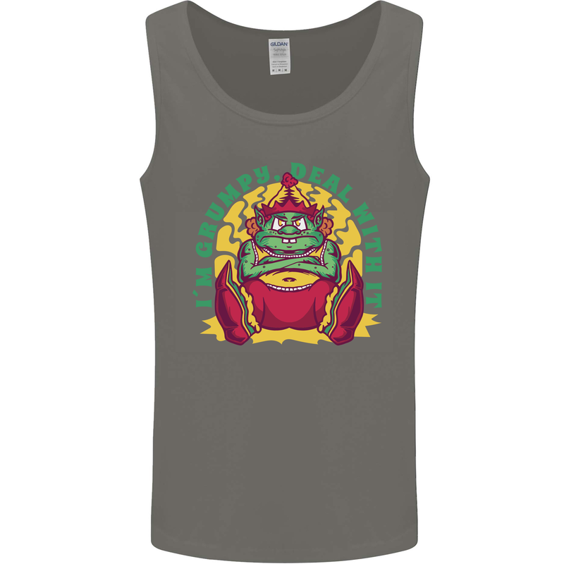 Grumpy Elf Funny Anti Christmas Bah Humbug Mens Vest Tank Top Charcoal