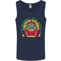 Grumpy Elf Funny Anti Christmas Bah Humbug Mens Vest Tank Top Navy Blue