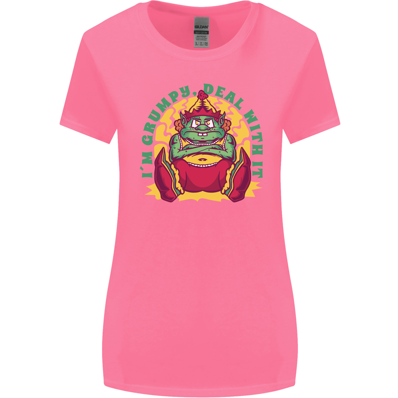 Grumpy Elf Funny Anti Christmas Bah Humbug Womens Wider Cut T-Shirt Azalea